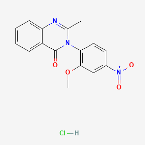 molecular formula C16H14ClN3O4 B14362230 Nitromethaqualone hydrochloride CAS No. 90509-03-8