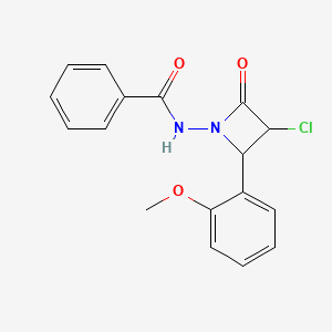molecular formula C17H15ClN2O3 B14362244 N-[3-Chloro-2-(2-methoxyphenyl)-4-oxoazetidin-1-yl]benzamide CAS No. 92311-63-2