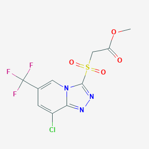molecular formula C10H7ClF3N3O4S B1436233 Methyl 2-((8-chloro-6-(trifluoromethyl)-[1,2,4]triazolo[4,3-a]pyridin-3-yl)sulfonyl)acetate CAS No. 1823184-34-4