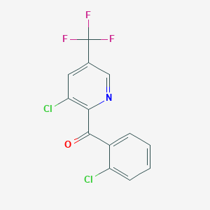 molecular formula C13H6Cl2F3NO B1436234 (3-Chloro-5-(trifluoromethyl)pyridin-2-yl)(2-chlorophenyl)methanone CAS No. 1823182-32-6