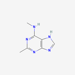 molecular formula C7H9N5 B14362359 1H-Purin-6-amine, N,2-dimethyl- CAS No. 90375-79-4