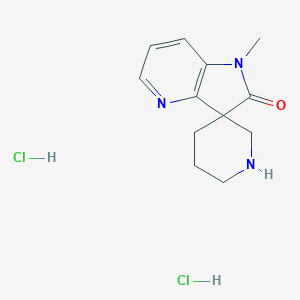 molecular formula C12H17Cl2N3O B1436237 1'-甲基螺[哌啶-3,3'-吡咯并[3,2-b]吡啶]-2'(1'H)-酮二盐酸盐 CAS No. 1657033-40-3