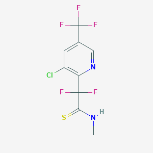 molecular formula C9H6ClF5N2S B1436244 2-(3-chloro-5-(trifluoromethyl)pyridin-2-yl)-2,2-difluoro-N-methylethanethioamide CAS No. 1823188-19-7
