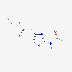 molecular formula C10H15N3O3 B14362440 Ethyl (2-acetamido-1-methyl-1H-imidazol-4-yl)acetate CAS No. 91208-48-9