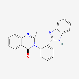 molecular formula C22H16N4O B14362469 3-[2-(1H-Benzimidazol-2-yl)phenyl]-2-methylquinazolin-4(3H)-one CAS No. 91045-41-9