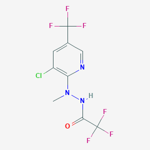 molecular formula C9H6ClF6N3O B1436250 N'-(3-chloro-5-(trifluoromethyl)pyridin-2-yl)-2,2,2-trifluoro-N'-methylacetohydrazide CAS No. 1823183-98-7