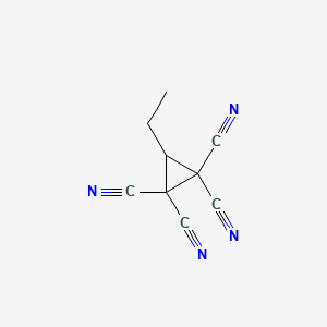 molecular formula C9H6N4 B14362540 3-Ethylcyclopropane-1,1,2,2-tetracarbonitrile CAS No. 90418-91-0