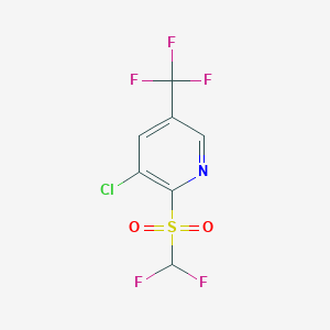 molecular formula C7H3ClF5NO2S B1436257 3-Chloro-2-((difluoromethyl)sulfonyl)-5-(trifluoromethyl)pyridine CAS No. 1823183-18-1