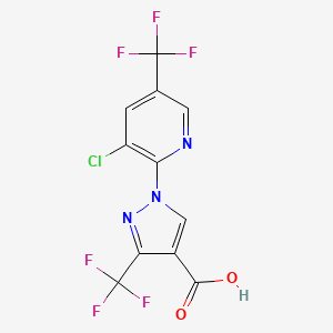 B1436259 1-(3-chloro-5-(trifluoromethyl)pyridin-2-yl)-3-(trifluoromethyl)-1H-pyrazole-4-carboxylic acid CAS No. 1823183-59-0