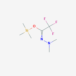 molecular formula C7H15F3N2OSi B14362668 Trimethylsilyl 2,2,2-trifluoro-N,N-dimethylethanehydrazonate CAS No. 91152-82-8