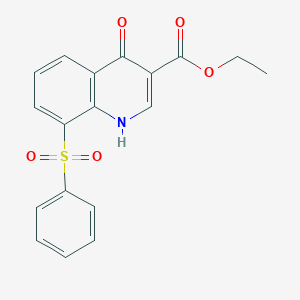 molecular formula C18H15NO5S B143627 ethyl 8-(benzenesulfonyl)-4-oxo-1H-quinoline-3-carboxylate CAS No. 127286-20-8