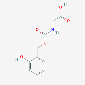 molecular formula C10H11NO5 B14362707 N-{[(2-Hydroxyphenyl)methoxy]carbonyl}glycine CAS No. 91650-43-0