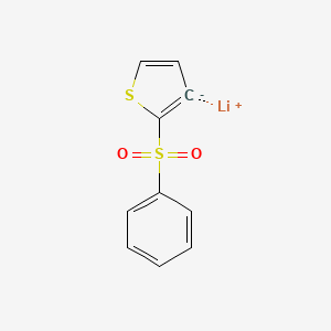 molecular formula C10H7LiO2S2 B14362725 lithium;2-(benzenesulfonyl)-3H-thiophen-3-ide CAS No. 93558-94-2