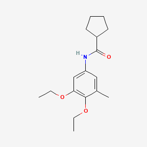 molecular formula C17H25NO3 B14362776 N-(3,4-Diethoxy-5-methylphenyl)cyclopentanecarboxamide CAS No. 90257-51-5