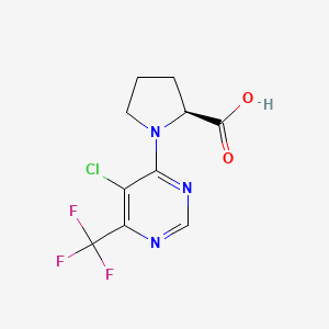 B1436287 1-(5-Chloro-6-(trifluoromethyl)pyrimidin-4-yl)pyrrolidine-2-carboxylic acid CAS No. 1823198-80-6