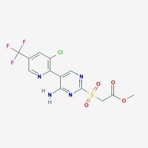Methyl 2-((4-amino-5-(3-chloro-5-(trifluoromethyl)pyridin-2-yl)pyrimidin-2-yl)sulfonyl)acetate