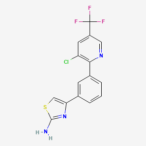 molecular formula C15H9ClF3N3S B1436299 4-(3-(3-Chloro-5-(trifluoromethyl)pyridin-2-yl)phenyl)thiazol-2-amine CAS No. 1823182-22-4