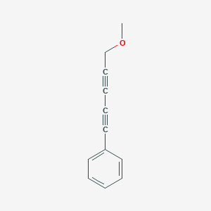 molecular formula C12H10O B14362991 Benzene, (5-methoxy-1,3-pentadiynyl)- CAS No. 91368-24-0