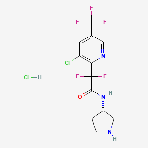 molecular formula C12H12Cl2F5N3O B1436307 2-[3-chloro-5-(trifluoromethyl)pyridin-2-yl]-2,2-difluoro-N-(pyrrolidin-3-yl)acetamide hydrochloride CAS No. 1823184-16-2