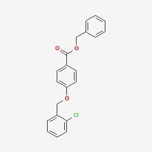 molecular formula C21H17ClO3 B14363085 Benzyl 4-[(2-chlorophenyl)methoxy]benzoate CAS No. 90745-33-8