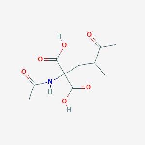 molecular formula C10H15NO6 B14363175 Acetamido(2-methyl-3-oxobutyl)propanedioic acid CAS No. 91330-00-6