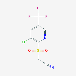 molecular formula C8H4ClF3N2O2S B1436319 2-((3-Chloro-5-(trifluoromethyl)pyridin-2-yl)sulfonyl)acetonitrile CAS No. 1823182-69-9