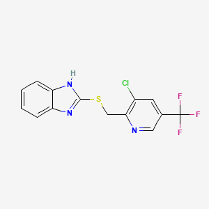 molecular formula C14H9ClF3N3S B1436320 2-(((3-chloro-5-(trifluoromethyl)pyridin-2-yl)methyl)thio)-1H-benzo[d]imidazole CAS No. 1823183-58-9