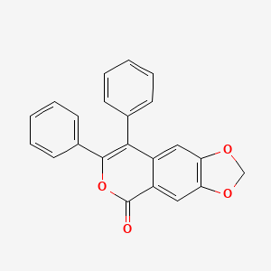 molecular formula C22H14O4 B14363256 7,8-Diphenyl-2H,5H-[1,3]dioxolo[4,5-g][2]benzopyran-5-one CAS No. 93743-61-4