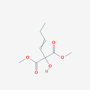 molecular formula C9H14O5 B14363268 Dimethyl (but-1-en-1-yl)(hydroxy)propanedioate CAS No. 90161-09-4