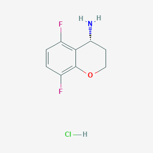 molecular formula C9H10ClF2NO B1436331 (4R)-5,8-difluoro-3,4-dihydro-2H-1-benzopyran-4-amine hydrochloride CAS No. 1807938-54-0