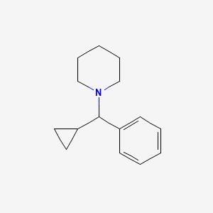 molecular formula C15H21N B14363328 1-[Cyclopropyl(phenyl)methyl]piperidine CAS No. 90709-52-7