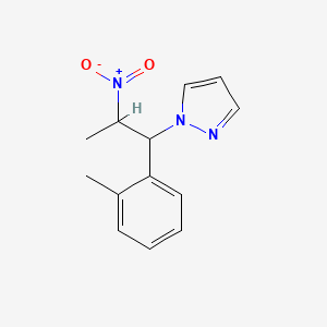 molecular formula C13H15N3O2 B1436335 1-[1-(2-methylphenyl)-2-nitropropyl]-1H-pyrazole CAS No. 1803582-77-5