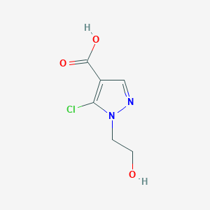 molecular formula C6H7ClN2O3 B1436343 5-chloro-1-(2-hydroxyethyl)-1H-pyrazole-4-carboxylic acid CAS No. 1564568-09-7