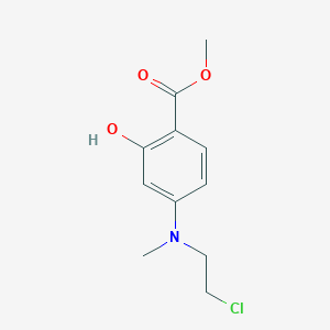 molecular formula C11H14ClNO3 B14363430 Methyl 4-[2-chloroethyl(methyl)amino]-2-hydroxybenzoate CAS No. 91131-52-1