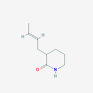 molecular formula C9H15NO B1436344 3-[(2E)-but-2-en-1-yl]piperidin-2-one CAS No. 1567536-23-5