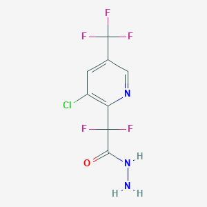 molecular formula C8H5ClF5N3O B1436349 2-(3-Chloro-5-(trifluoromethyl)pyridin-2-yl)-2,2-difluoroacetohydrazide CAS No. 1823183-73-8
