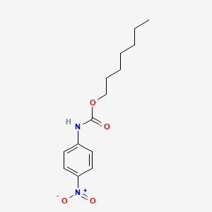 molecular formula C14H20N2O4 B14363558 Carbamic acid, N-(4-nitrophenyl)-, heptyl ester CAS No. 92374-99-7