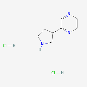 molecular formula C8H13Cl2N3 B1436361 二氢氯化2-(吡咯烷-3-基)吡嗪 CAS No. 1402672-73-4