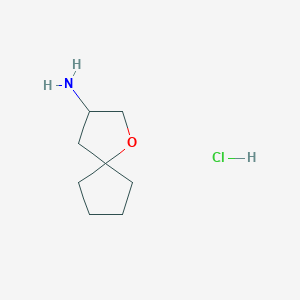 molecular formula C8H16ClNO B1436365 1-Oxaspiro[4.4]nonan-3-amine hydrochloride CAS No. 2059931-73-4