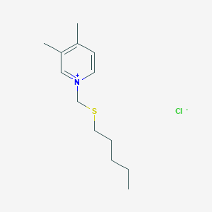 molecular formula C13H22ClNS B14363657 3,4-Dimethyl-1-[(pentylsulfanyl)methyl]pyridin-1-ium chloride CAS No. 90745-51-0