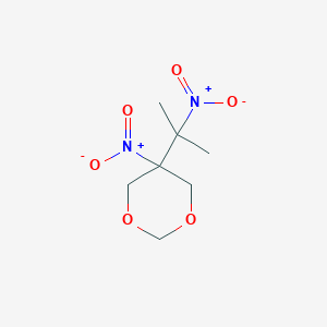 molecular formula C7H12N2O6 B14363665 5-Nitro-5-(2-nitropropan-2-yl)-1,3-dioxane CAS No. 91173-72-7