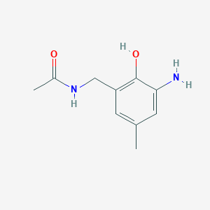 molecular formula C10H14N2O2 B14363669 N-[(3-Amino-2-hydroxy-5-methylphenyl)methyl]acetamide CAS No. 91754-54-0