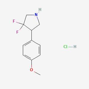 molecular formula C11H14ClF2NO B1436367 3,3-二氟-4-(4-甲氧基苯基)吡咯烷盐酸盐 CAS No. 2060037-98-9