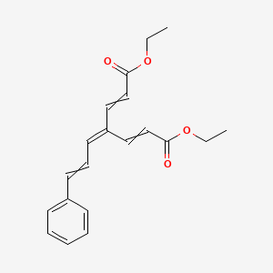 molecular formula C20H22O4 B14363734 Diethyl 4-(3-phenylprop-2-en-1-ylidene)hepta-2,5-dienedioate CAS No. 90156-04-0