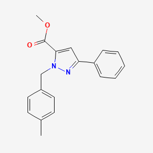molecular formula C19H18N2O2 B1436374 Methyl 1-(4-methylbenzyl)-3-phenyl-1H-pyrazole-5-carboxylate CAS No. 1202029-62-6