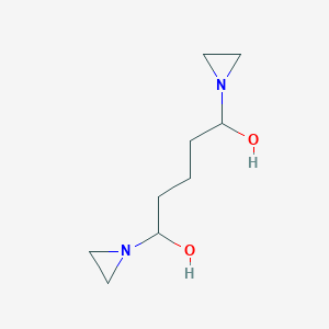 molecular formula C9H18N2O2 B14363817 1,5-Bis(aziridin-1-yl)pentane-1,5-diol CAS No. 90728-98-6