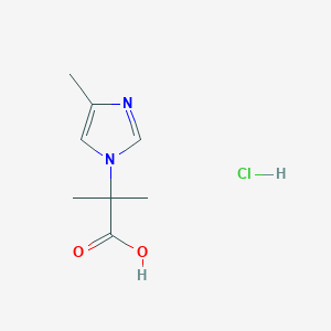 molecular formula C8H13ClN2O2 B1436384 2-甲基-2-(4-甲基-1H-咪唑-1-基)丙酸盐酸盐 CAS No. 2031268-73-0