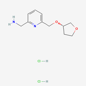 molecular formula C11H18Cl2N2O2 B1436392 [6-[[(3S)-tetrahydrofuran-3-yl]oxymethyl]-2-pyridyl]methanamine dihydrochloride CAS No. 2044796-66-7