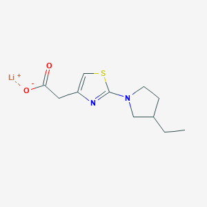 molecular formula C11H15LiN2O2S B1436398 Lithium(1+) ion 2-[2-(3-ethylpyrrolidin-1-yl)-1,3-thiazol-4-yl]acetate CAS No. 2059941-81-8
