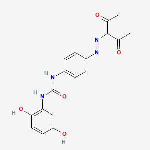 molecular formula C18H18N4O5 B14363999 N-(3,6-Dioxocyclohexa-1,4-dien-1-yl)-N'-{4-[2-(2,4-dioxopentan-3-yl)hydrazinyl]phenyl}urea CAS No. 93953-73-2